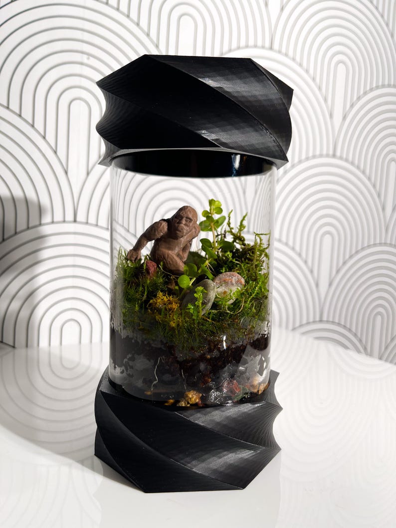 Terrarium Kit DIY Gift for Plant Lover Mini Terrarium with live moss, terrarium plants, zen garden diy kit terrarium gift for Dad image 2
