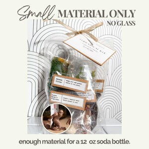 Terrarium Kit DIY Gift for Plant Lover Mini Terrarium with live moss, terrarium plants, zen garden diy kit terrarium gift for Dad Small Materials Only