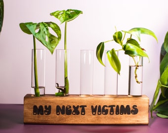 Funny Plant Propagation Station | Wooden Plant Cuttings Vase Display