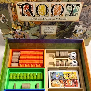 Sistema modulare di archiviazione per giochi da tavolo Root - Modulo di configurazione e supporto per carte