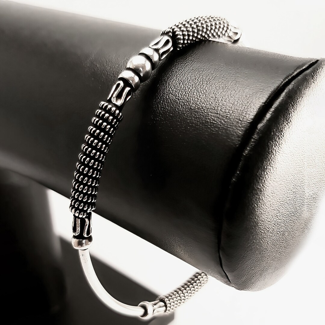 Bali Rope Style Silver Bangle - Etsy