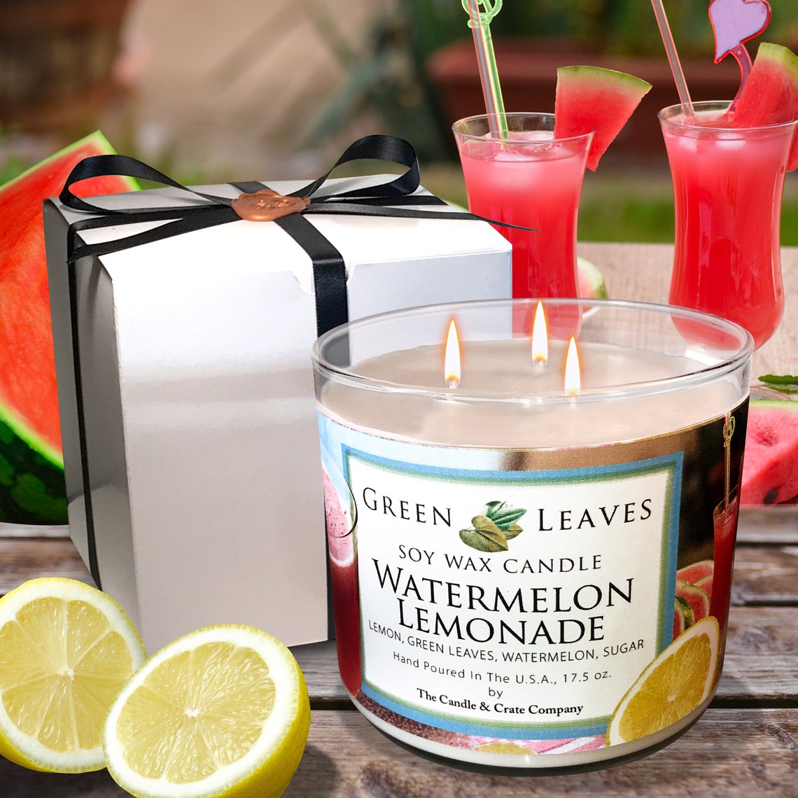 Watermelon Lemonade Candle Scented Candle Summer Candle Soy Etsy