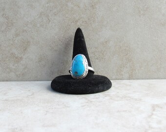 Sterling Silver Campitos Turquoise Ring – Size 9