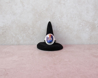 Sterling Silver Spiny Oyster Purple Mojave Turquoise Ring - Size 9