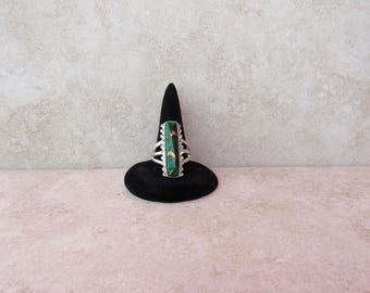 Irish Dahlia Ring - Sterling Silver Green Ring