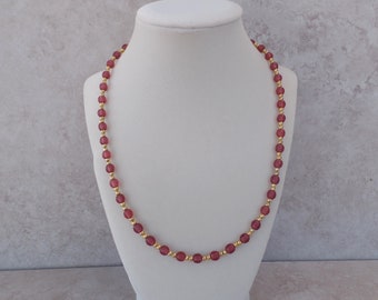 Purple and Gold Beaded Necklace
