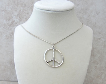 Peace Sign Necklace/Peace Sign Pendant/Hippie Jewelry