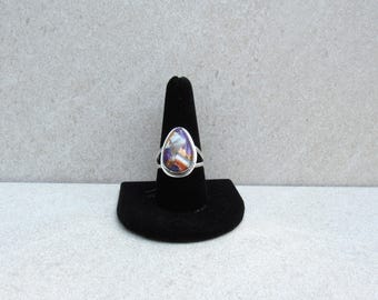Orange & Purple Spiny Oyster Shell Ring  - Sterling Silver 925