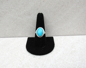 Simple Arizona Turquoise Ring -Sterling Silver Handmade Jewelry
