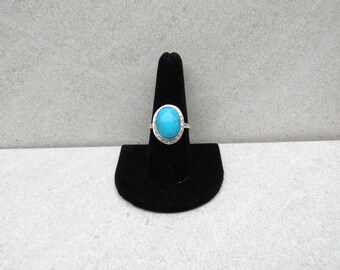 Simple Arizona Turquoise Ring -Sterling Silver Handmade Jewelry