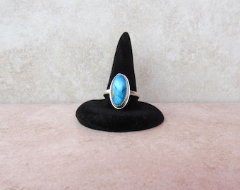 Sterling Silver Blue Dahlia Ring - size 7 1/2