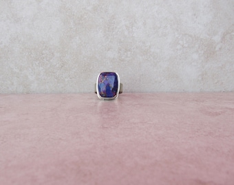 Sterling Silver Purple Bronze Turquoise Ring: Size 9 3/4