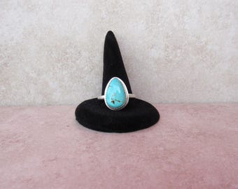 Sterling Silver Campitos Turquoise Ring – Size 9 1/4