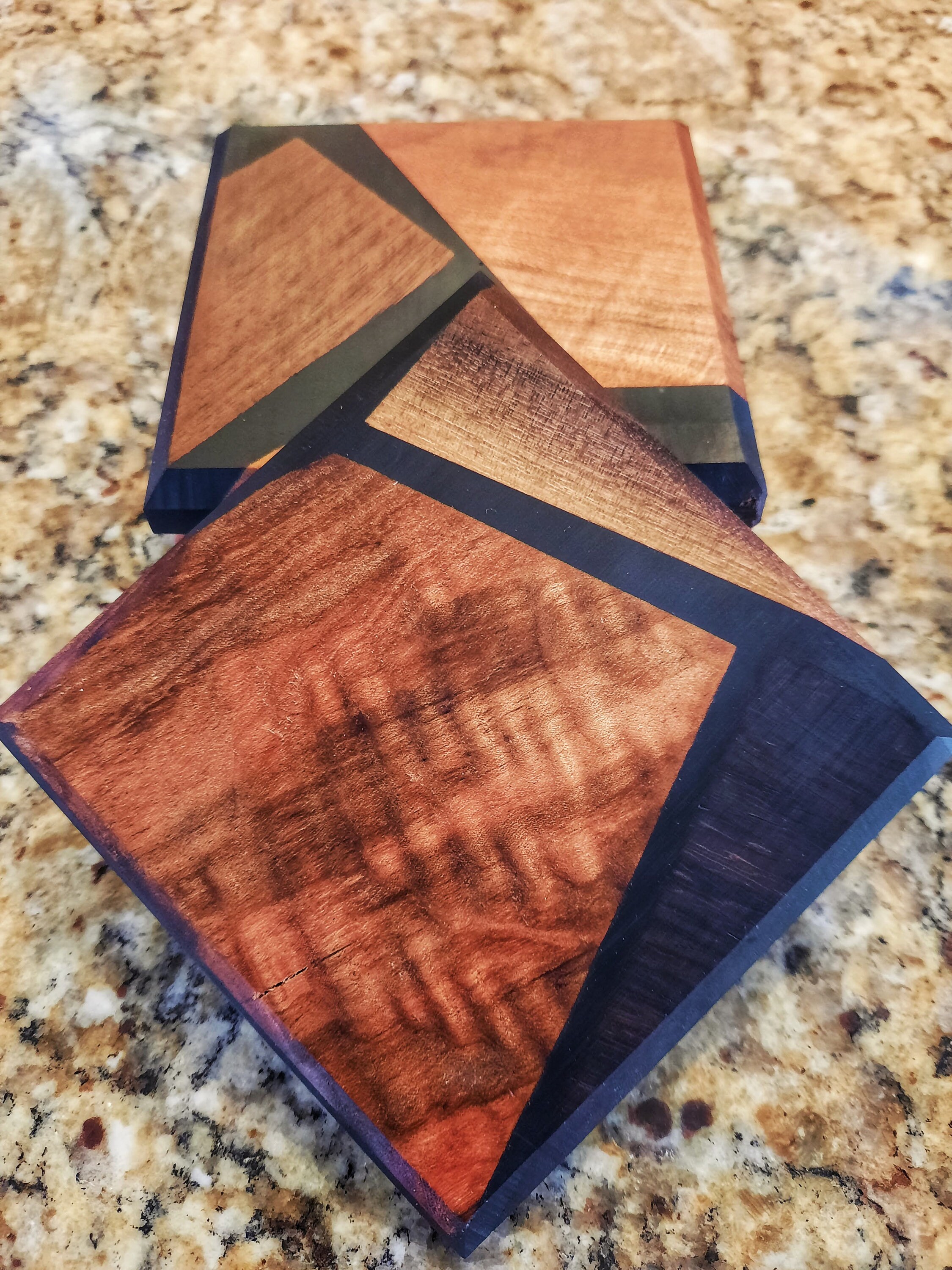 Black Epoxy Coasters Set of 4 Etsy