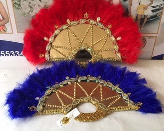 Bridal fan, Feather bridal fan, Classy Bridal fan, Nessa Royal fan , Clutch Bridal hand fan, Ghana Nigerian African Wedding Fan