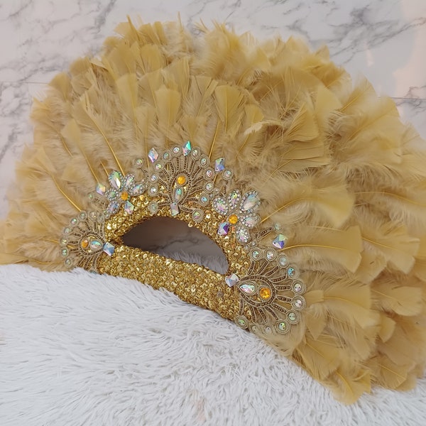 African wedding clutch feather bridal hand fan brides luxury trendy fan