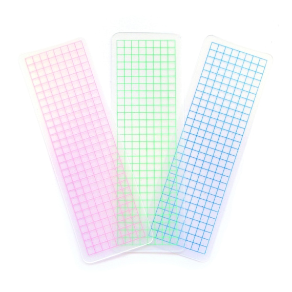 Washi Tape Sample Cards: Transparent PVC Plastic Grid Boards - Set of 3