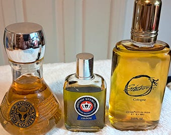3 Stk Stetson Cologne New 3oz British Sterling Cologne 1oz 85 % volles Avon Wild Country 4oz 90 % volles Lot Set