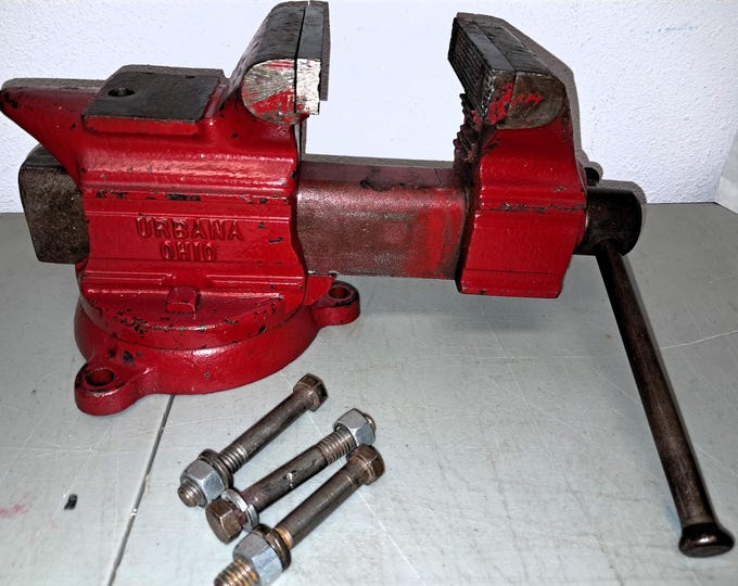 Simplex Vise RARE Large Desmond Simplex No. 400 Bench Vise Machinist HEAVY DUTY High ...