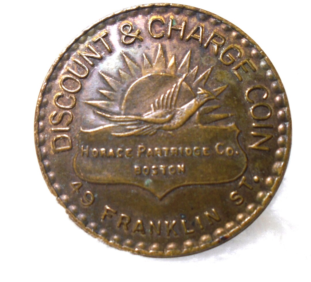 Vintage Coin Charge Card 1930's Boston Bronze Brass Horace Partridge - Etsy
