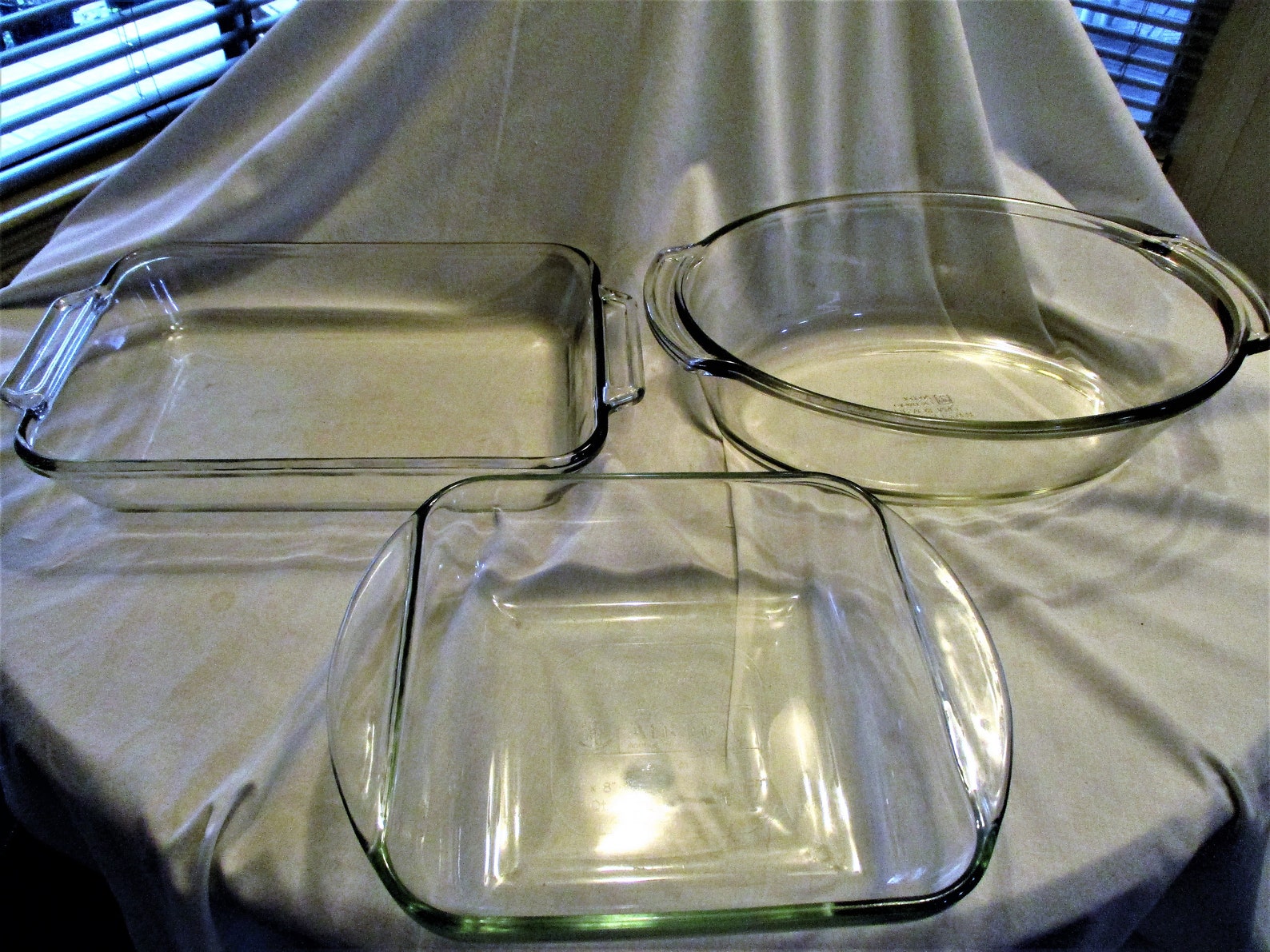 Vintage Anchor Hocking Set Of 3 Glass Ovenware Baking Dishes Etsy