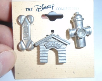 Vintage RARE Disney Collection Pin Set Pluto Pewter, Designer Clift NOS