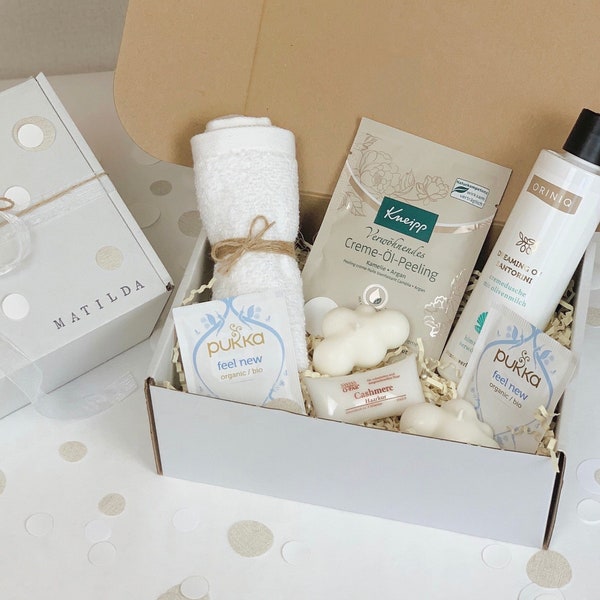 Personalisierte Geschenkbox M Weihnachtsgeschenk Muttertag Geburtstag Wellnessbox für Hochzeit Geschenk für Freundin Mutter Entspannung #100