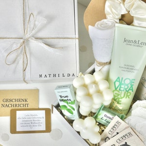 Personalisierte Geschenkbox Wellnessbox Grün für Geschenk Muttertag Geburtstag Wellness Gift Hochzeit in 2 Varianten für Freundin Frauen111 Bild 5