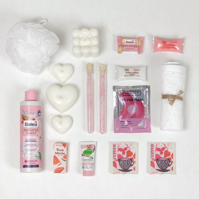 Personalisierte Geschenkbox Wellnessbox Pink für Geschenk Muttertag Geburtstag Wellness Gift Hochzeit in 3 Varianten für Freundin Frauen102 Bild 3