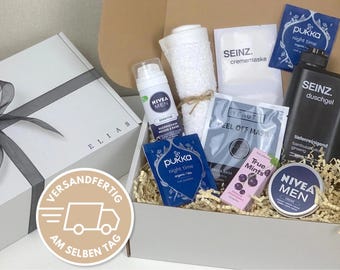 Personalized gift box for men, available in 2 variations, for Father's Day, birthdays, wellness, weddings, men's gifts #