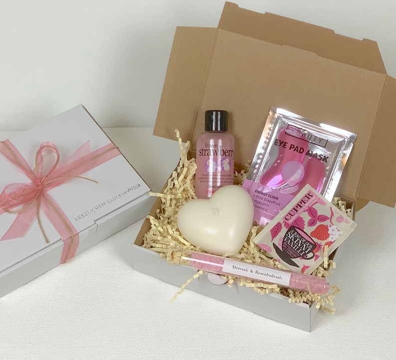 Personalized gift box wellness box pink for gift Mother's Day birthday wellness gift wedding in 3 variants for girlfriend women 102 Geschenkbox S