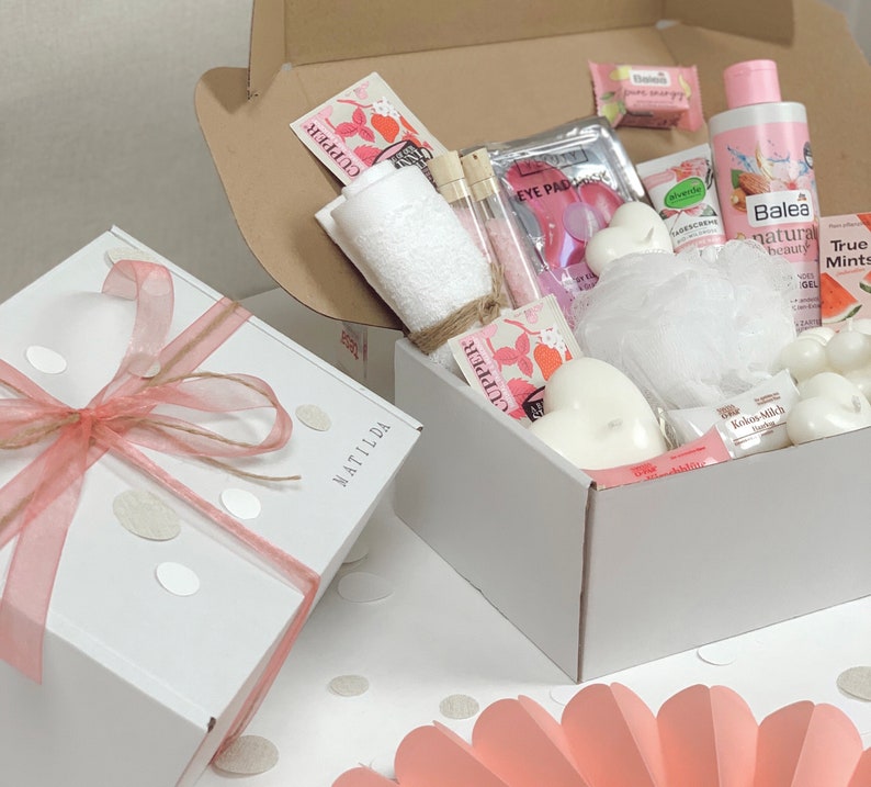 Personalisierte Geschenkbox Wellnessbox Pink für Geschenk Muttertag Geburtstag Wellness Gift Hochzeit in 3 Varianten für Freundin Frauen102 Bild 5