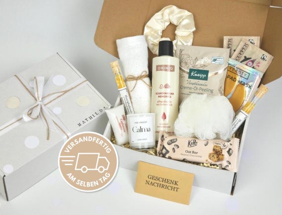 Geschenkkorb Für Frauen – Entspannungs-Set Mit Badekugeln, Duftkerze, Seife & Mehr, In Rosa, Für Geburtstag & Weihnachten