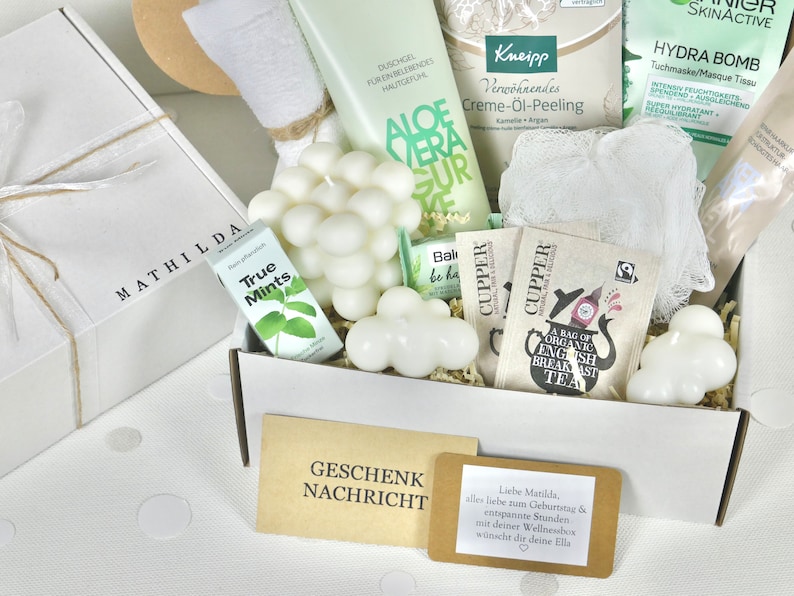 Personalisierte Geschenkbox Wellnessbox Grün für Geschenk Muttertag Geburtstag Wellness Gift Hochzeit in 2 Varianten für Freundin Frauen111 Bild 7