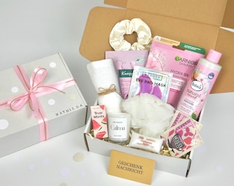 Personalized Wellness Box Gift in Pink - Birthday, Wellness, Wedding Gift in 3 Variations for Girlfriend, Women, Small Token of Appreciation