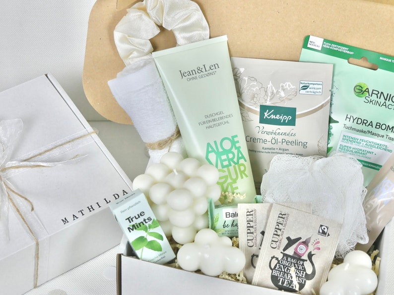 Personalisierte Geschenkbox Wellnessbox Grün für Geschenk Muttertag Geburtstag Wellness Gift Hochzeit in 2 Varianten für Freundin Frauen111 Bild 6