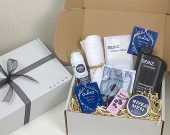 Personalisierte Geschenkbox Männerbox L für Geschenk Muttertag Geburtstag Wellness Gift Hochzeit Fest Männergeschenk Geschenk #110