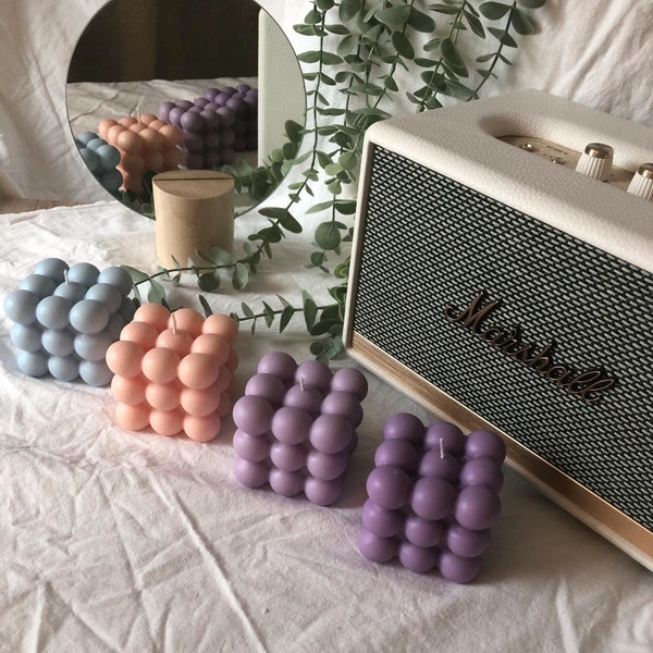 Bubble Cube Candle | Kerze Trend Instagram Gift Room Bougie Świeca Ijus Vela Stearinlys Kaars Candela Eclectic Danish Pastel 3D Mold