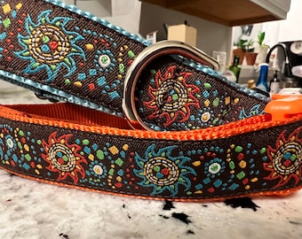 Southwestern Dog Collar with optional personalized buckle