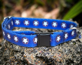 Captain America Collar/Breakaway Cat Collar/Cat Collar with Bell