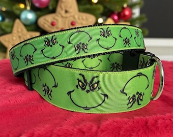Mr Grinch Christmas Dog Collar