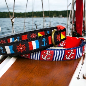 Anchors Away Dog Collar/Nautical Dog Collar/ Sailing and Boating/Summertime