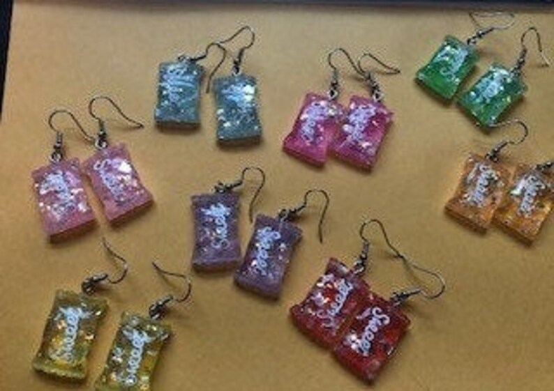 candy wrapper earrings