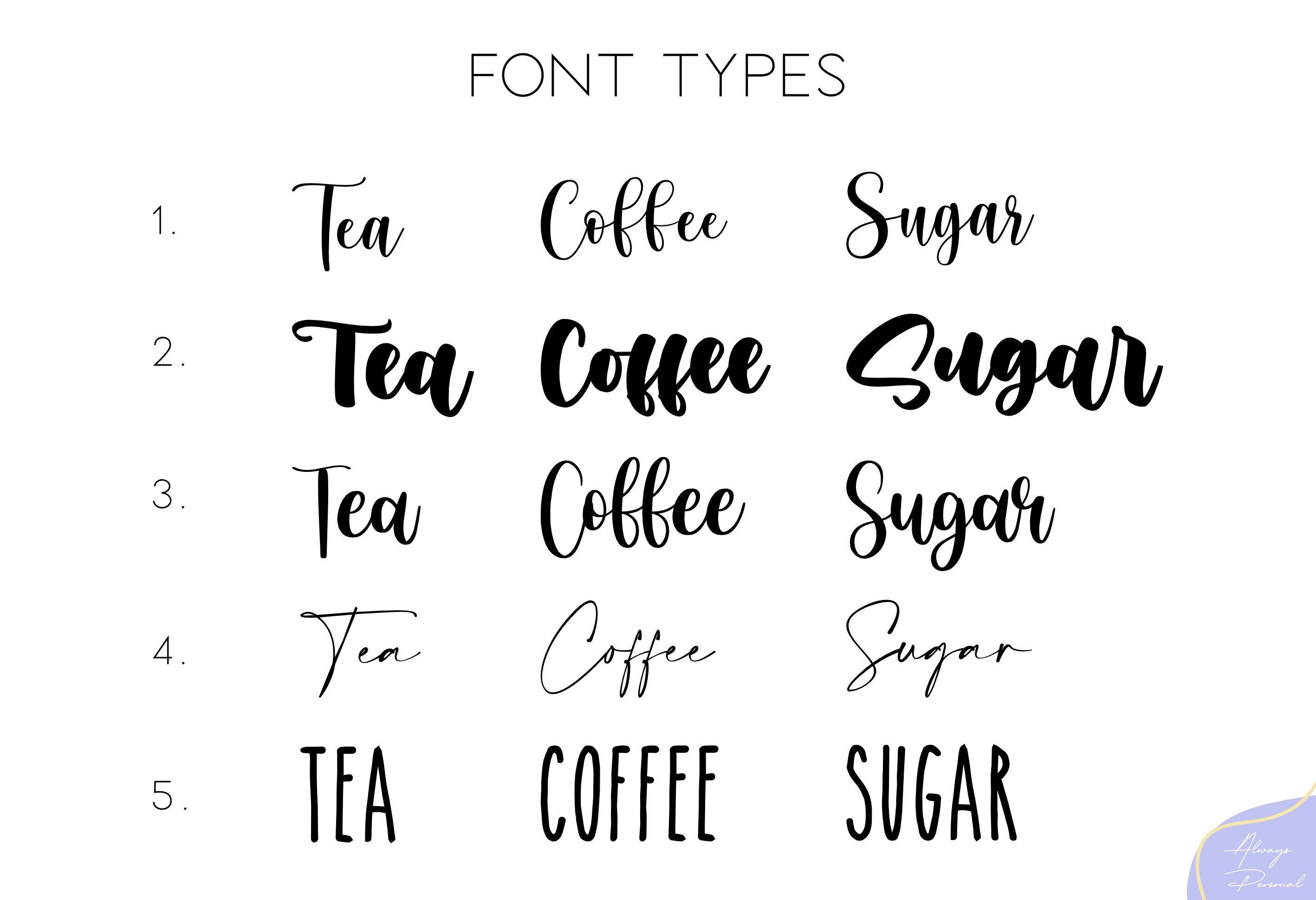 Tea Coffee Sugar Labels/Stickers Set of 3 Vinyl Decal Etsy