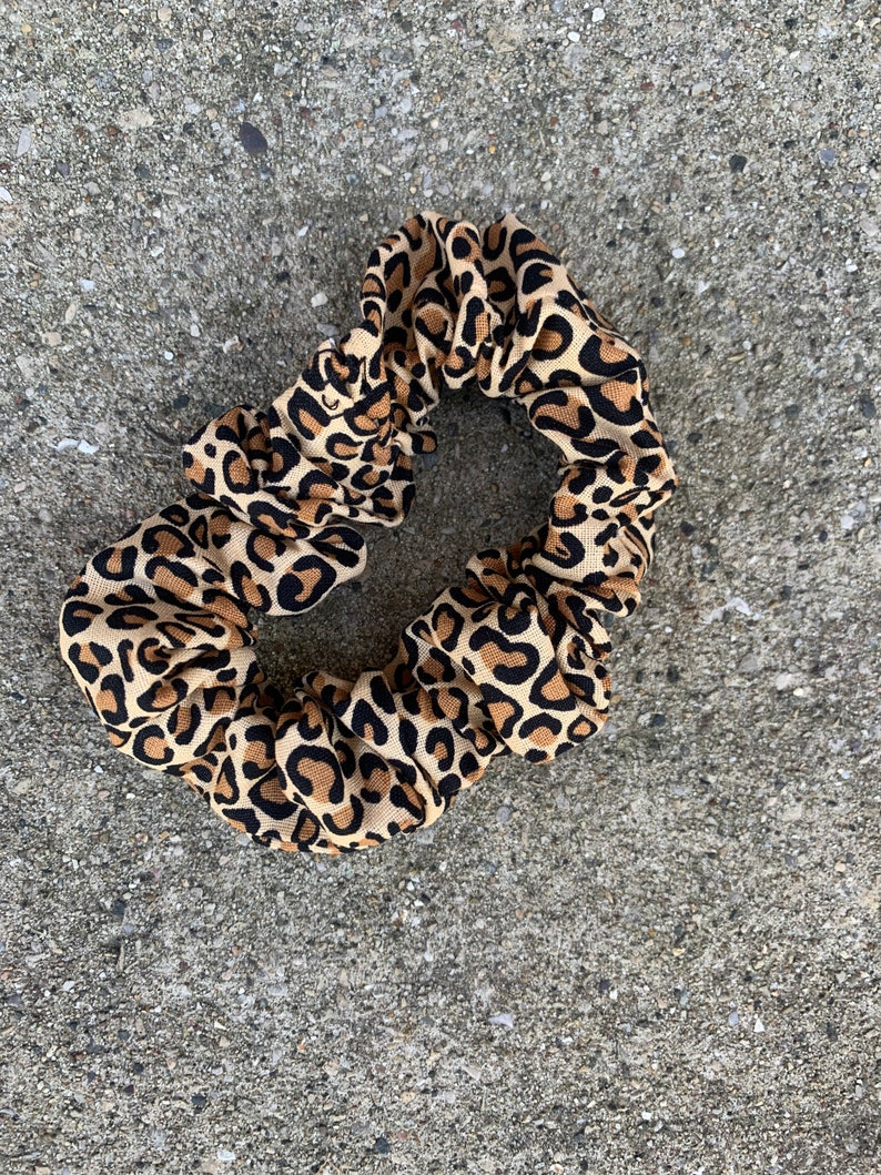handmade scrunchies Cheetah Print Scrunchie handmade gift scrunchie pack for girls hair accessories