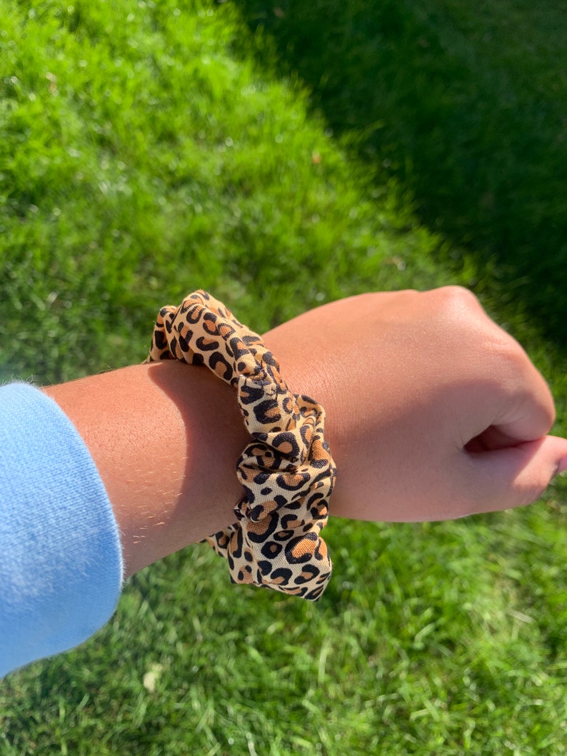 handmade scrunchies Cheetah Print Scrunchie handmade gift scrunchie pack for girls hair accessories