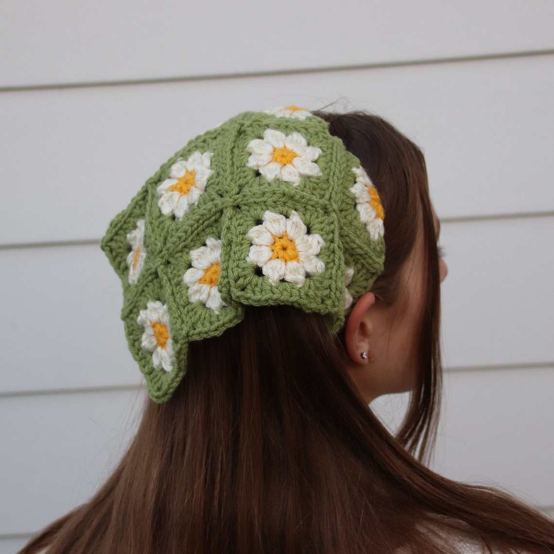 Crochet Daisy Bandana Etsy