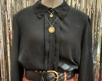 black ruffle blouse uk