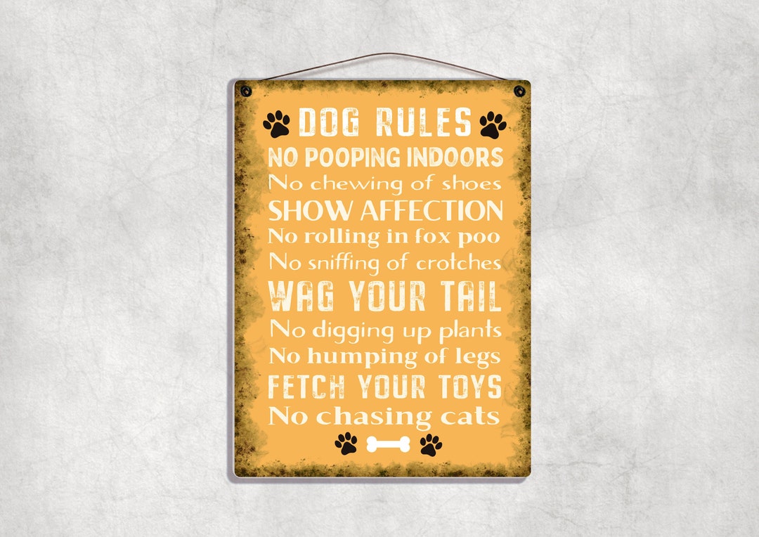 Dog Rules Sign various Colours Available - Etsy