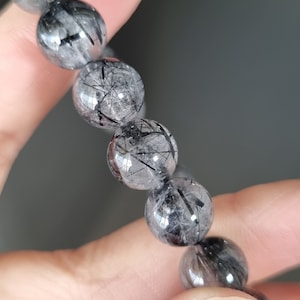 Premium Black Rutilated Bracelet 9+MM